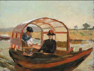 “DOURO - FIGURAS EM BARCAÇA COM COBERTA”,