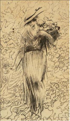 SENHORA COLHENDO FLORES