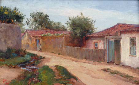 “VISTA DE ALDEIA COM FIGURA”,