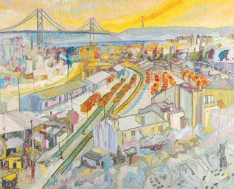 “VISTA DE LISBOA COM PONTE SOBRE O TEJO”,