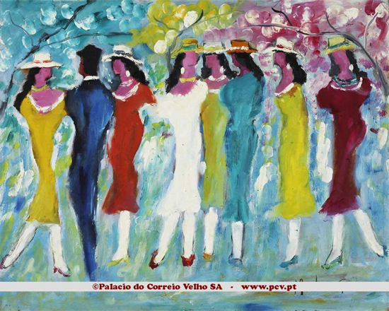 Sem título - Figuras femininas num jardim