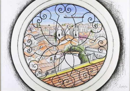 Sem título - Óculo com vista do Miradouro de Sta Luzia, Lisboa
