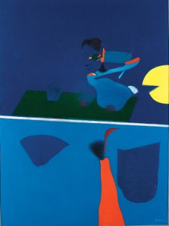 Manuela em azul, com risca branca