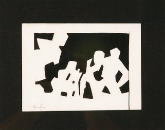 "Mário Cesariny, Mário Henrique Leiria, António Maria Lisboa e Artur Cruzeiro Seixas no telhado do atelier de Isabel Meyrelles, em 1949, em Lisboa