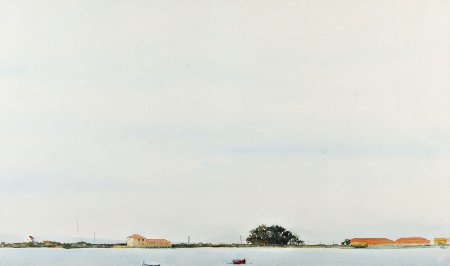 Vista de rio com casas - Lisboa