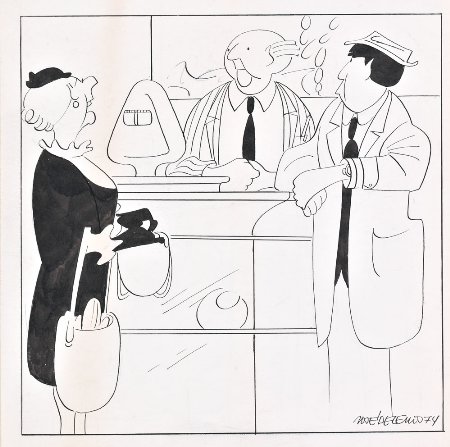 Lote de 5 desenhos a tinta sobre papel