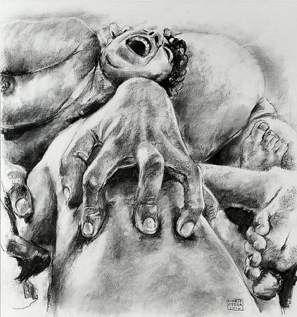 Scream draw on charcoal