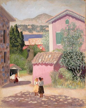 "Trecho de aldeia com figuras"