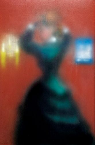 "Sem título" (Figura feminina sobre fundo vermelho)