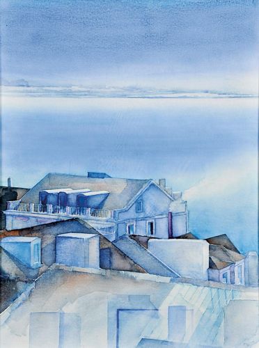 "Trecho de Lisboa com o Tejo"