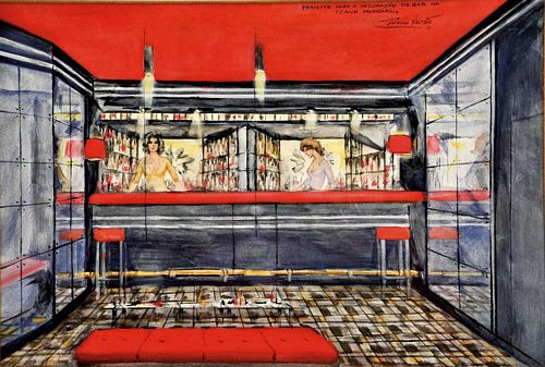 "Projecto para a decoração do bar «Cave Mundial»"