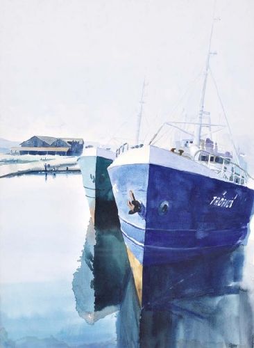 Vista de cais com barcos