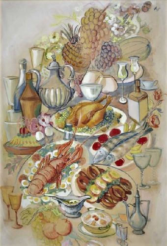 Natureza morta com frutos