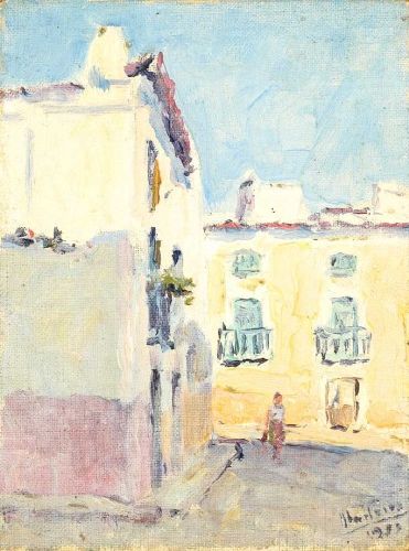 Vista de rua com figura