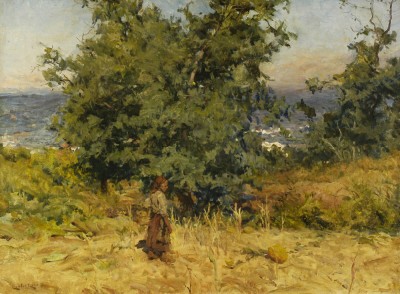 Paisagem com figura feminina
